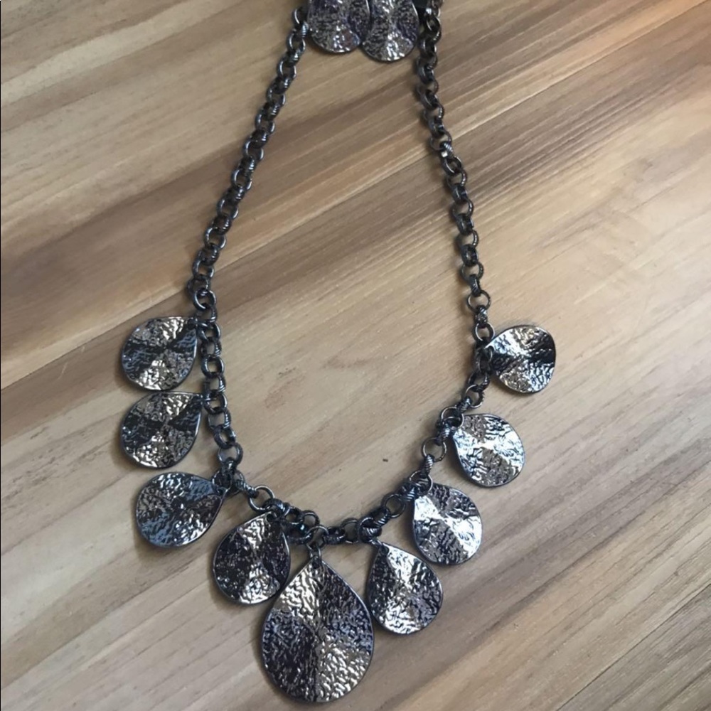 Paparazzi gun metal necklace set